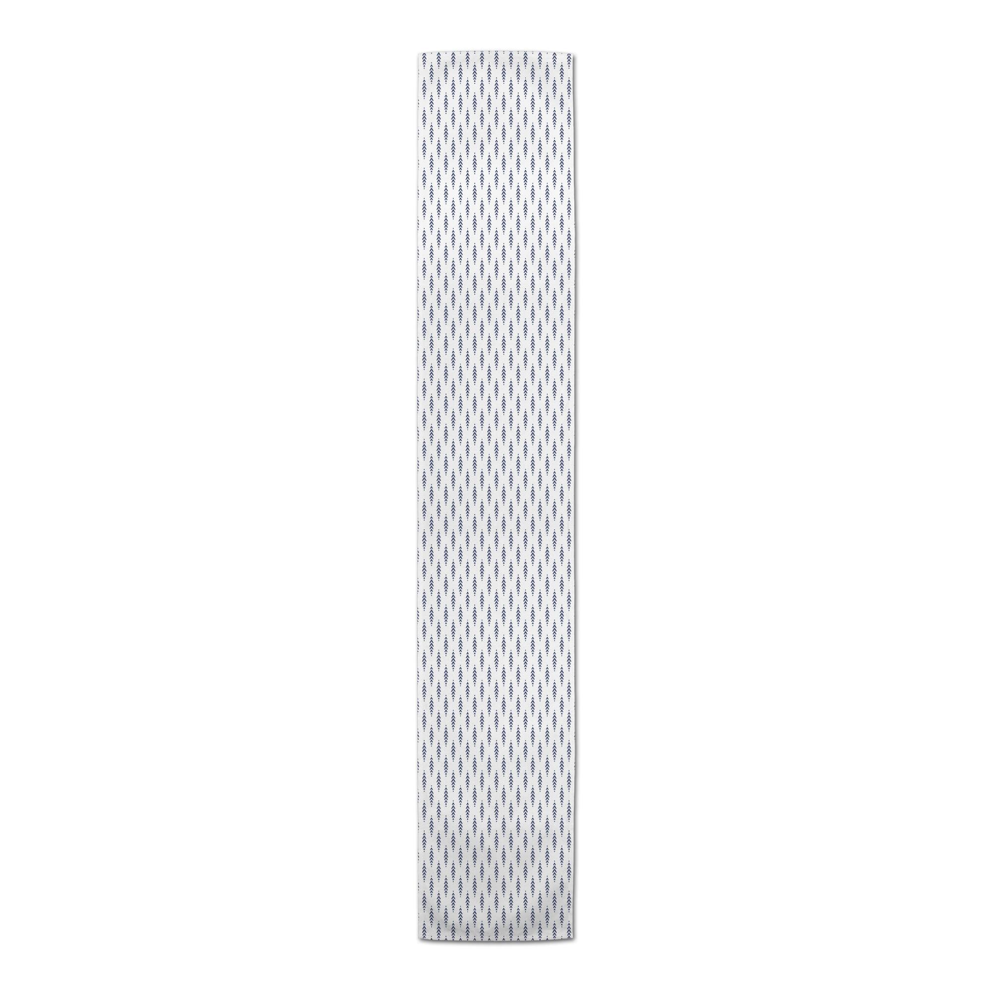 Indigo Leaf Print Outdoor Table Runner